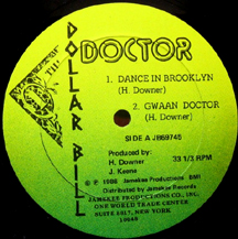 DOCTOR: Dance In Brooklyn vinyl release on Dollar Bill/Jamekee/D.I.A label.