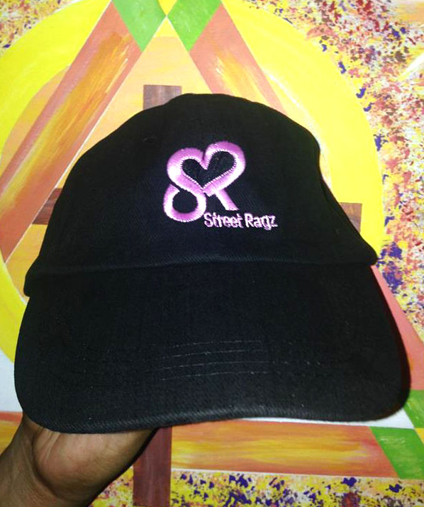 Street Ragz pink logo on  black Cap. FREE SHIPPING.